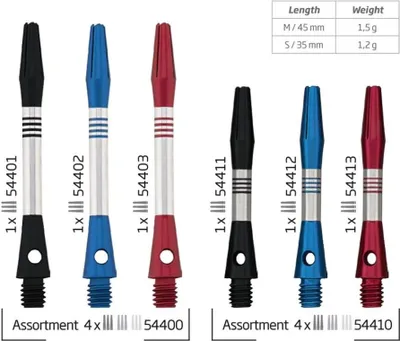 Produktbild von BULL'S Cetra Aluminium Shaft - s/schw. -- 1 Satz
