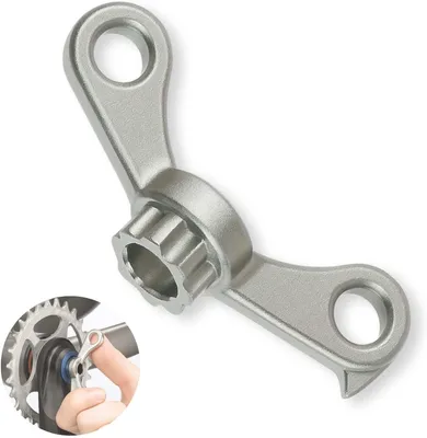 Immagine prodotto di Attrezzo 2-in-1 per la sostituzione della della catena della bicicletta, con rivestimento in cromo, compatibile con Shimano HollowTech II, per la riparazione di biciclette