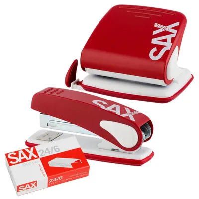 Immagine prodotto di sax design 0-418-93 Set:Locher 418+Heftg 239 rot