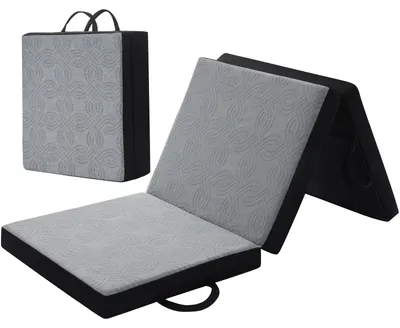 Faltmatratze Memoryschaum 140x190x10 cm, 3-fach klappbar, waschbarer Bezug