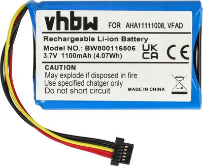 Produktbild von vhbw Akku Ersatz für TomTom 6027A0106201, FMB0829021142, AHA11110003, AHA11111008, FLB092001261 für GPS Navigation Navi (1100 mAh, 3,7 V, Li-Ion)