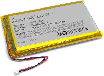 Obrázek produktu pro Lithium-polymerová baterie innCraft Energy 10000mAh 3,7 V, model 1260100 s připojením 2P Molex 51021-020 s roztečí 1,25 mm