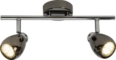Produktbild von BRILLIANT LED Milano  Spotrohr | moderner Deckenstrahler | 2-flammig | Metall |  chrom/schwarz| schwenkbare Köpfe | 2x GU10 max 3 W