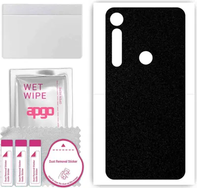 Produktbild von apgo Rückseite Schutzfolie, Skin, kompatibel mit Motorola One Vision Plus, Hinten Displayschutzfolie aus Vinylfolie, kratzfest, einfache Montage - Mattschwarz