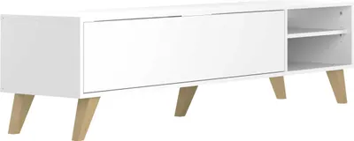Zdjęcie produktu dla Szafka TV z klapą biała, 165 x 40 x 43,2