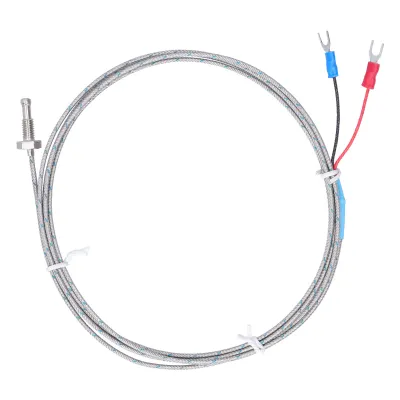 Obrázek produktu pro Termočlánkové čidlo WRNT-02, závit M8, červený/černý kabel, typ K, šroubovací teplotní čidlo