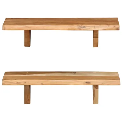 Zdjęcie produktu dla Półki Ścienne, 2 Szt., 60 X 20 X 16 Cm, Lite Drewno Akacjowe2 Lumarko!