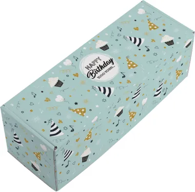 Produktbild von Geschenkbox zum Geburtstag – Geschenkverpackung "Happy Birthday" aus stabiler Pappe (Größe: B)