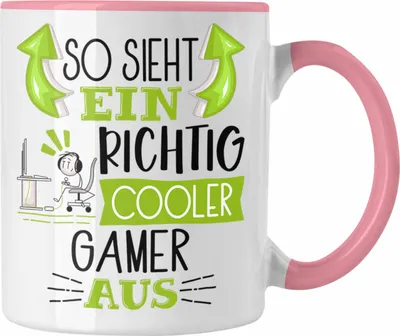 Produktbild von Trendation - So Sieht Ein Richtig Cooler Gamer Aus Geschenk Tasse Lustiger Spruch Geschenkidee (Rosa)