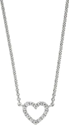 Produktbild von JOBO Collier Halskette Herz 925 Sterling Silber mit Zirkonia 42 cm Kette Silberkette