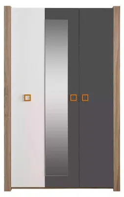 Produktbild von Kinderkleiderschrank Kleiderschrank Kindermöbel Kinderzimmer Holz Grau