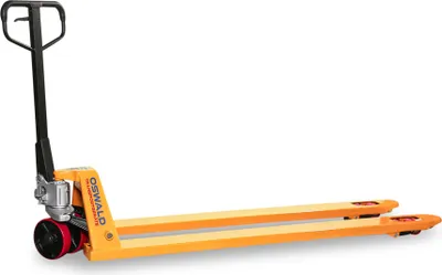 A pallet jack on a white background.