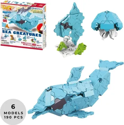 Produktbild von LaQ Konstruktionsspielzeug Meereswelt SEA CREATURES 190 Teile, 6 Baupläne