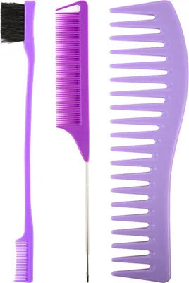 Produktbild von 3-teiliges Haarkammset Feiner breiter Zahnkamm Rattenschwanzkamm Schneidkamm Doppelseitige Kantenkontrollbuerstenkaemme Antistatisch fuer Maenner Frauen