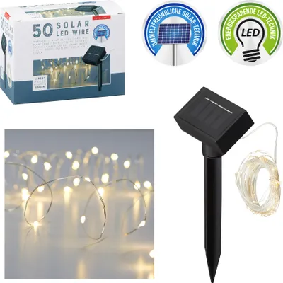 Produktbild von 1x SOLAR LED-Lichterkette, Kupferdraht , 50x LED, 5.90m