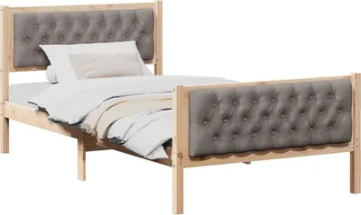 Zdjęcie produktu dla Ramka łóżka Ciemnoszary 100 x 200 cm Lite drewno sosnowe