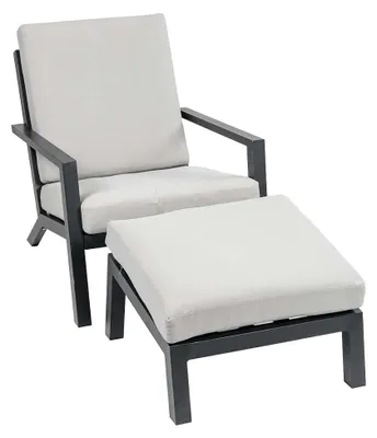 Produktbild von Loungesessel mit Hocker | Bezano | Aluminium | Creme