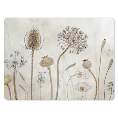 Produktbild von MuchoWow® Mauspad Mousepad Blumen - Aquarell - Stilleben - Braun - Vintage 23x19 cm - Mousepads - Maus Mat - Pad - Mausunterlage - Schreibtischunterlage - Mauspad