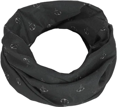 Produktbild von modAS Multifunktionstuch mit Ankerprint – Bandana Halstuch Damen Herren Schlauchtuch Gesichtsmaske Kopfbedeckung in Schwarz