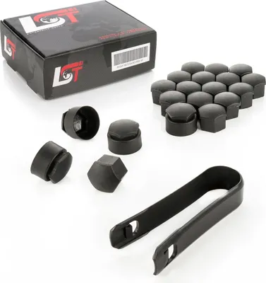 Produktbild von 20x Radschrauben Abdeckkappen Set 17 mm Schwarz Diebstahlhemmend für BMW MINI