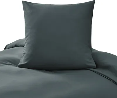 Produktbild von Bettwäsche aus atmungsaktiver Mikrofaser 4-teilig Glatt Grau 140x200 cm