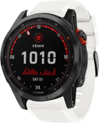 Produktbild von Strap-it Garmin Fenix 7x Silikonarmband (Weiß)