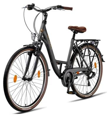 Produktbild von Violetta Premium Citybike in 24, 26 und 28 Zoll - Fahrrad für Mädchen, Jungen, Herren und Damen - 21-Gang-Schaltung - Hollandrad