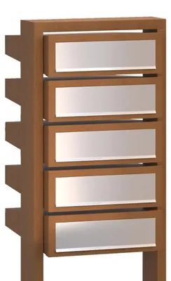 Produktbild von Briefkastenanlage Stairs for Five in Rost mit Edelstahlklappe
