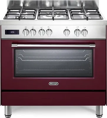 Immagine prodotto di De’Longhi PRO 96 MR ED cucina Elettrico Gas Bordeaux, Rosso, Acciaio inossidabile A