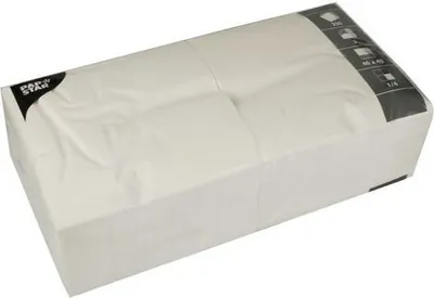 Produktbild von Servietten, 3-lagig 1/4-Falz 40 cm x 40 cm weiss