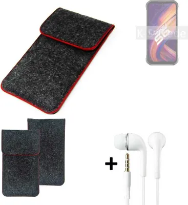 Produktbild von K-S-Trade Handy Schutz Hülle kompatibel mit Ulefone Armor 11 5G Schutzhülle Handyhülle Filztasche Pouch Tasche Case Sleeve Filzhülle dunkelgrau