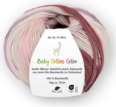 Produktbild von Pro Lana Baby Baumwolle COLOR & UNI (organic) 50g/155m Lauflänge, 100?% Baumwolle ( ), NS 3,0-3,5 color 03