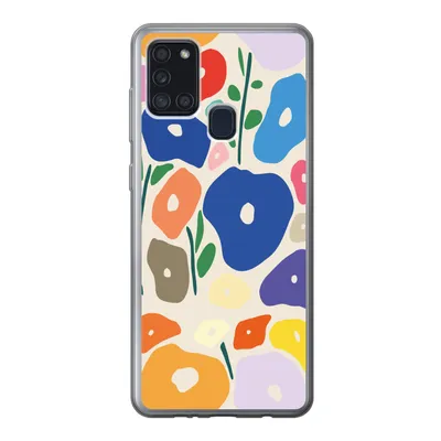 Produktbild von MuchoWow® Handyhülle Schutzhülle Hülle für Samsung Galaxy A21s Blume - Abstrakt - Blätter Silikon Softcase Handy Hülle - Hartschale