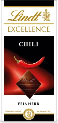 Obrázek produktu pro Lindt Excellence Chili Jemně hořká čokoláda s ohnivým chilli 100g