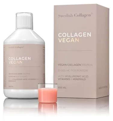 Produktbild von Schwedisches Kollagen Vegan Liquid - Pflanzliches Kollagen mit Hyaluronsure, Vitaminen und Mineralien, 500 ml