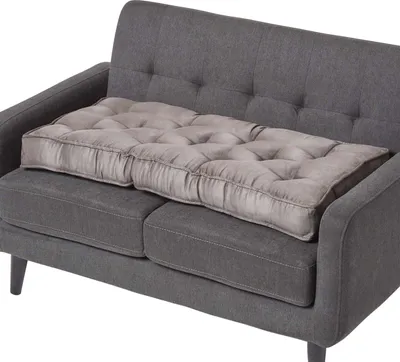 Obrázek produktu pro HOMESCAPES Polštář na pohovku 100 x 48 cm s velurovým potahem - silný sedák šedý