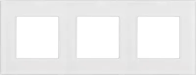 Image de 3-fois cadre en verre Panel 228x86mm pour prise de courant Prise murale modulaire Prise encastrée Prise murale encastrable Montage encastré (3-fois cadre en verre pour prise de courant, blanc)