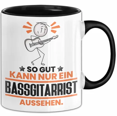 Produktbild von Bassgitarrist Geschenk Tasse So Gut Kann Nur Ein Bassgitarrist Aussehen Geschenkidee Kaffee-Becher (Schwarz)