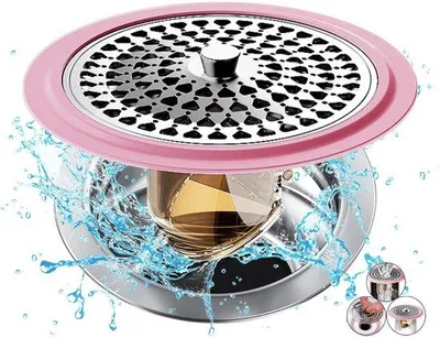 Produktbild von Silikonhaarzeef, roestvrijstalen afvoerzeef, Haaropvanger für Bad und Dusche, silikonbadkuipafvoerdeckel, silikonhaarzeef für Dusche und Bad.