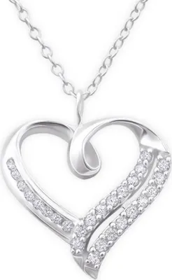 Image de Chaîne d'amour avec 26 cristaux en argent 925 pour femmes