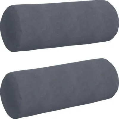 Produktbild von vidaXL Bolsterkissen 2 Stück Dunkelgrau Ø 25 x 70 cm Cordstoff