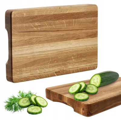 Obrázok produktu pre Drevená doska na krájanie – Doska na krájanie – Dub 40 x 25 cm – Veľká krájacia plocha – Masívne drevo – Hnedá