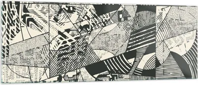 Produktbild von Bilder auf glas - Einteilig - Abstraktion Vintage Schwarz - 140x50cm - Glasbilder - Wandbilder - Bilder - Wanddekoration aus Glas - Glas Bilder - Wandbild auf Glas - GAB140x50-5052