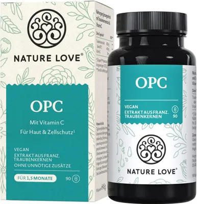 Produktbild von Nature Love OPC Traubenkernextrakt | 90 Kapseln | vegan