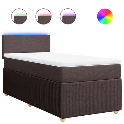 Produktbild von vidaXL Boxspringbett mit Matratze Dunkelbraun 90x200 cm Stoff