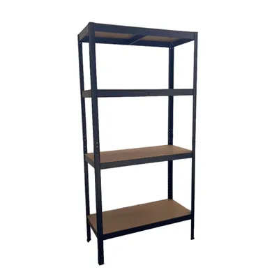 Obrázek produktu pro Kovový zásuvný regál Schulte 1800x900x400 mm, 4 dřevěné police, nosnost 360 kg, černý, zátěžový