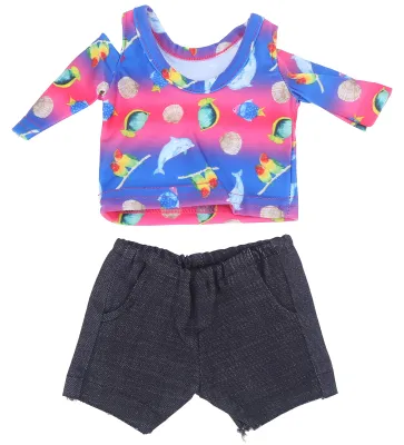 Produktbild von T-Shirt Babypuppenkleidung 18-Zoll-Übungsoutfit Kindergeburtstagsgeschenk (QD18032)