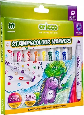Produktbild von CRICCO Doppelseitige Marker mit Stempeln 10 Farben