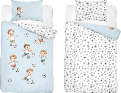 Immagine prodotto di Biancheria da letto in cotone per bambini 100x135 per asili nido con motivo a palloni
