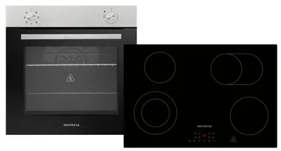 Produktbild von Backofen Herd Kochfeld 77 cm Glaskeramik Einbau Set autark rahmenlos Respekta